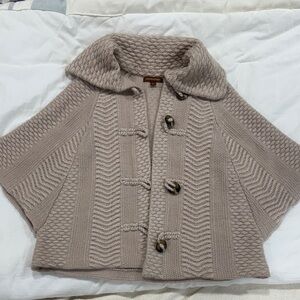 Hive & Honey Taupe Knit Sweater Cape